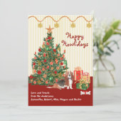 prettige feestdagen Basset Hound Tree Cadeau Kerst (Staand voorkant)