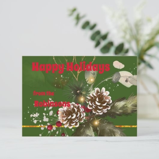 prettige feestdagen bedankkaart (Staand voorkant)