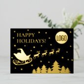 Prettige feestdagen Bedrijf Logo Corporate Santa (Staand Voorkant)