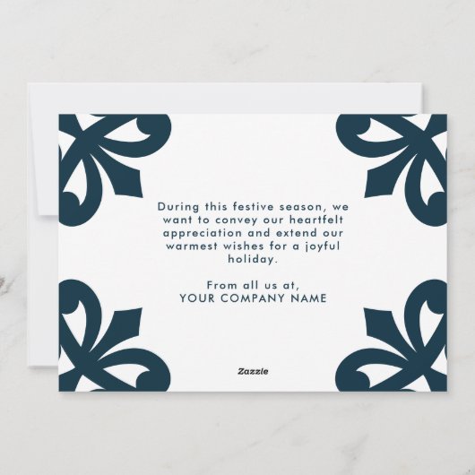 Prettige feestdagen Bedrijf Logo Snowflake Feestdagenkaart (Achterkant)