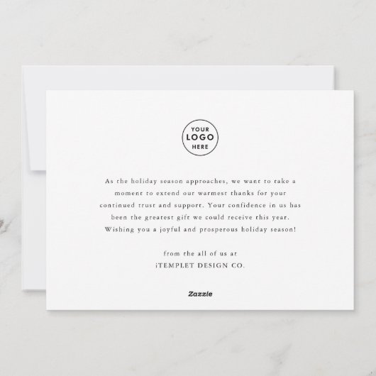 Prettige feestdagen Bedrijf Zakelijke Kaarten (Achterkant)