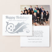 Prettige feestdagen Bedrijfsfoto Christmas Holly Folie Kaarten (Display)