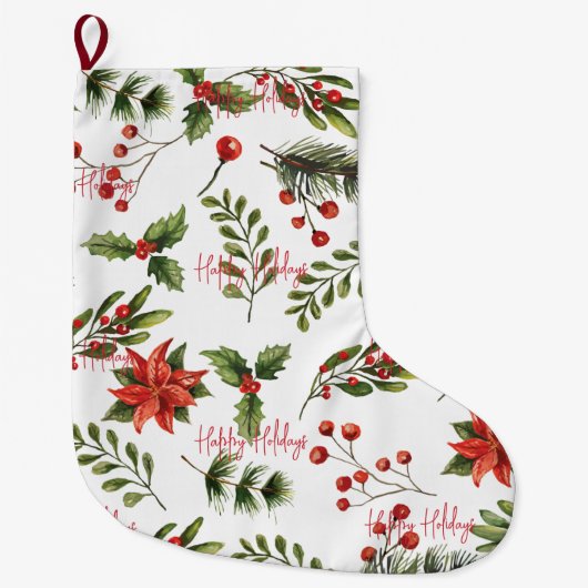 Prettige feestdagen Bedrijfspersoneel Botanisch Grote Kerstsok (Voorkant)