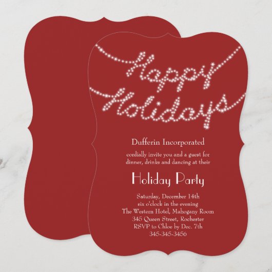 Prettige feestdagen Bedrijfsuitnodiging Kaart (Voorkant / Achterkant)