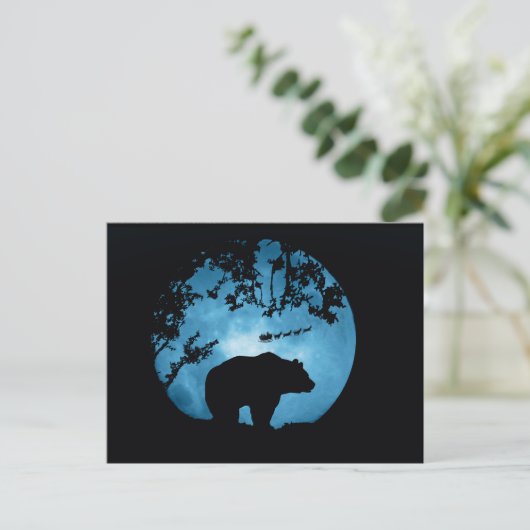 prettige feestdagen Beer en Santa Briefkaart (Staand voorkant)