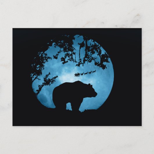 prettige feestdagen Beer en Santa Briefkaart (Voorkant)