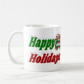 prettige feestdagen Beer kersthalve typografie Koffiemok (Links)