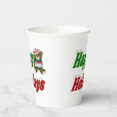 prettige feestdagen Beer kersttypografie Papieren Bekers (Links)