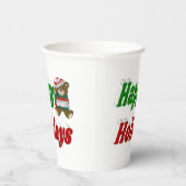 prettige feestdagen Beer kersttypografie Papieren Bekers (Rechts)