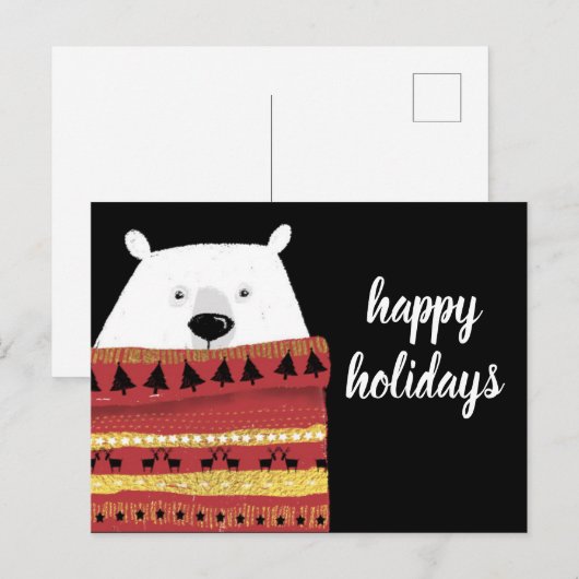 prettige feestdagen | Beer van winterzweet (Voorkant / Achterkant)