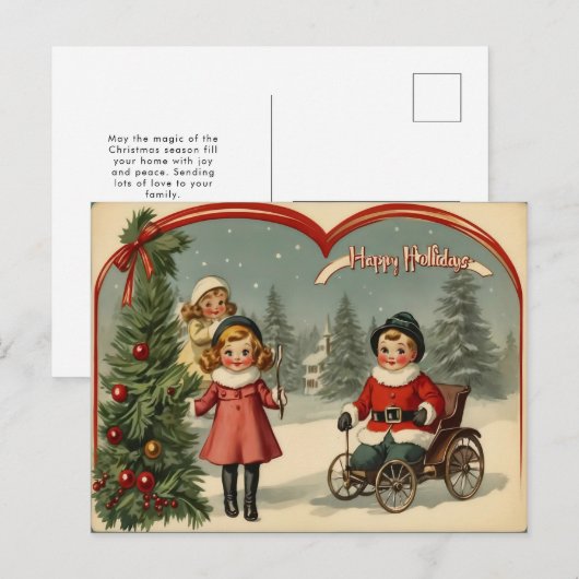  Prettige feestdagen begin jaren 1900 Kerstmis (Voorkant / Achterkant)