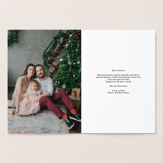 Prettige feestdagen BELETTERING & Pine Needles Ker Folie Kaarten (Binnen)