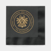 Prettige feestdagen Bell Merry Christmas Folie Servetten (Voorkant)