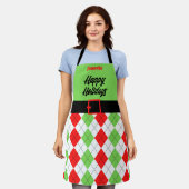 prettige feestdagen Belt en Argyle Green Schort (Gedragen)