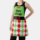 prettige feestdagen Belt en Argyle Green Schort (Insitu)