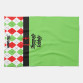 prettige feestdagen Belt en Argyle Green Theedoek (Horizontaal)