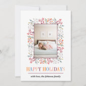 Prettige feestdagen Berry leaf bourgogne Feestdagenkaart (Voorkant)