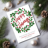 Prettige feestdagen Berry Wreath Corporate Busines Feestdagenkaart