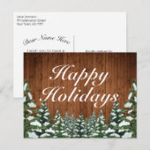 Prettige feestdagen Besneeuwd hout & Bos Landelijk Aankondigingskaart (Voorkant / Achterkant)