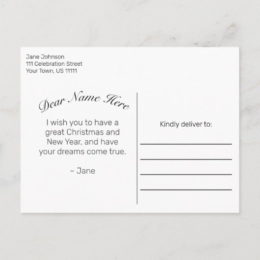 Prettige feestdagen Besneeuwd hout & Bos Landelijk Aankondigingskaart (Achterkant)