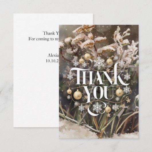 Prettige feestdagen Betoverde pastelwinter Bedankkaart (Voorkant / Achterkant)