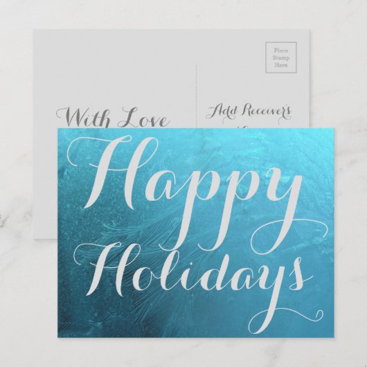 prettige feestdagen Bevroren kersttypografie (Voorkant / Achterkant)