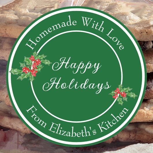 Prettige feestdagen Bewerkbare Holiday Baking Gift Ronde Sticker