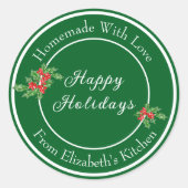 Prettige feestdagen Bewerkbare Holiday Baking Gift Ronde Sticker (Voorkant)