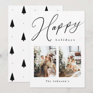 prettige feestdagen Black and White Photo Holiday  Feestdagenkaart
