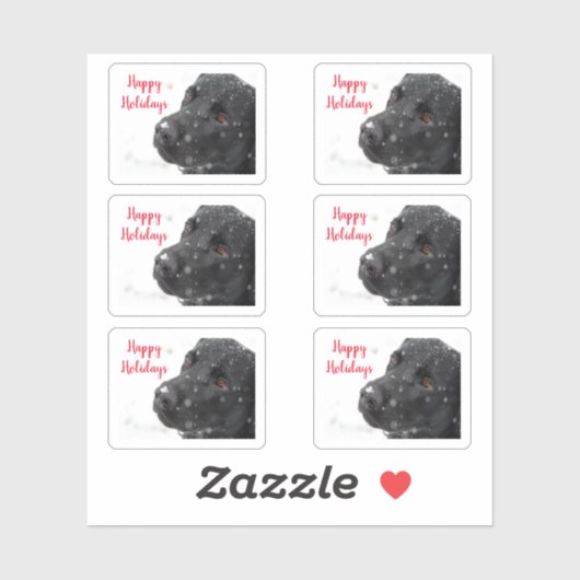 prettige feestdagen Black Lab Sticker (Vel)