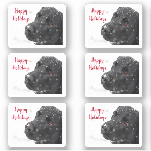 prettige feestdagen Black Lab Sticker (Voorkant)