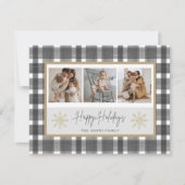 prettige feestdagen Black Pset & Gold Snowflake Ph Feestdagenkaart (Voorkant)