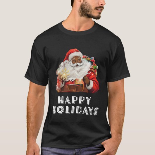 Prettige feestdagen Black Santa Claus T-shirt (Voorkant)