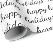 prettige feestdagen Black WhiteKerstfeestdag Cadeaupapier (Rol Hoek)