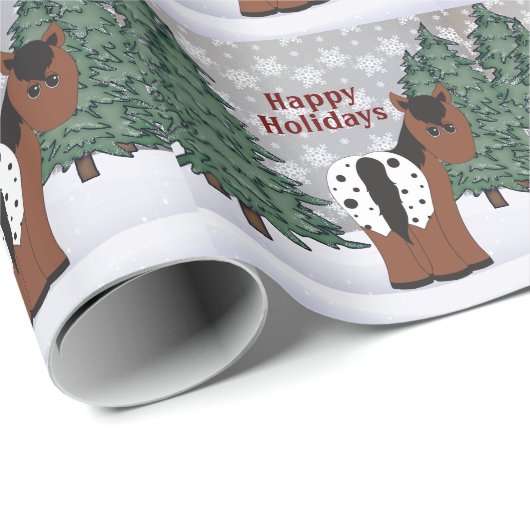 prettige feestdagen Blanket Appaloosa Horse Kerstm Cadeaupapier (Rol Hoek)