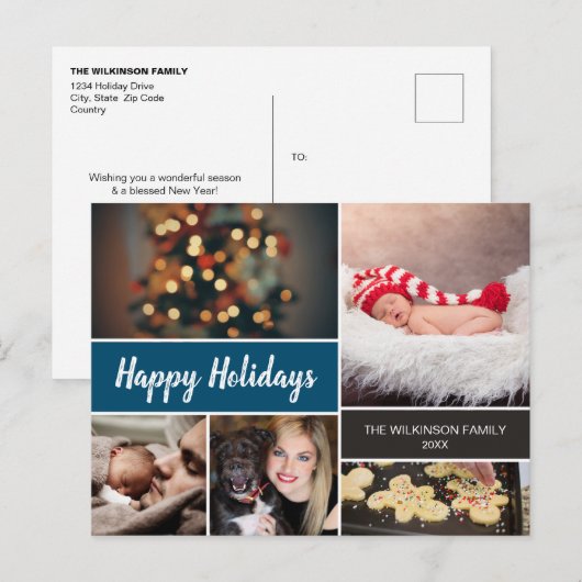 Prettige feestdagen Blauw 2024 (Voorkant / Achterkant)