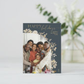 Prettige feestdagen Blauw & Chique Goud (Staand voorkant)