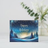 Prettige feestdagen Blauw en Goud (Staand voorkant)