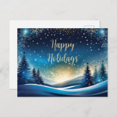 Prettige feestdagen Blauw en Goud (Voorkant / Achterkant)