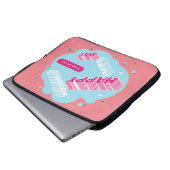 prettige feestdagen, blauw en roze laptop sleeve (Voorkant onderkant)