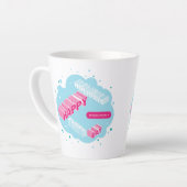 prettige feestdagen, blauw en roze latte mok (Linkerhoek)