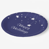 Prettige feestdagen Blauw en wit Bord (Gekanteld)