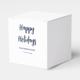 Prettige feestdagen Blauw groen Kerstmis stijlvol  Bedankdoosjes