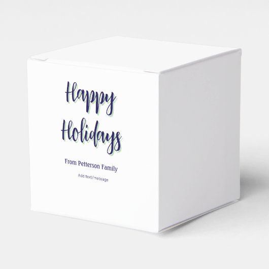 Prettige feestdagen Blauw groen Kerstmis stijlvol Bedankdoosjes (Voorkant Zijde)