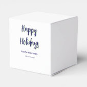 Prettige feestdagen Blauw groen Kerstmis stijlvol Bedankdoosjes (Achterkant)