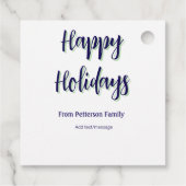 Prettige feestdagen Blauw groen Kerstmis stijlvol  Bedankjes Labels (Achterkant)