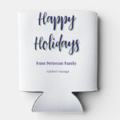 Prettige feestdagen Blauw groen Kerstmis stijlvol  Blikjeskoeler (Achterkant)