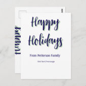 Prettige feestdagen Blauw groen Kerstmis stijlvol  Briefkaart (Voorkant / Achterkant)