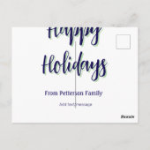 Prettige feestdagen Blauw groen Kerstmis stijlvol  Briefkaart (Achterkant)