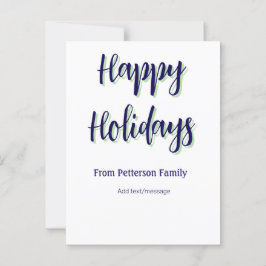 Prettige feestdagen Blauw groen Kerstmis stijlvol  Briefkaart